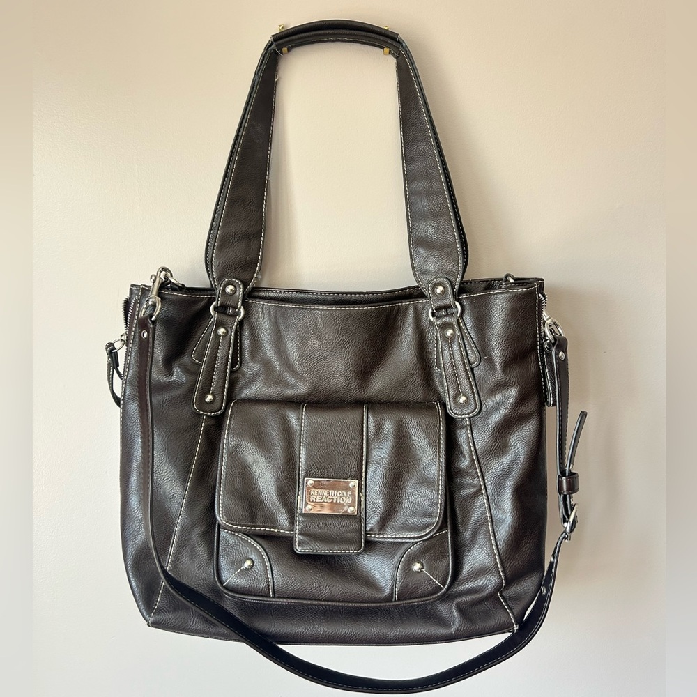 Kenneth Cole REACTION Brown Leather Bag - Tote, Work Bag, Crossbody